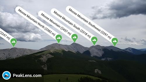 The view of the Moose Mountain massif to the east