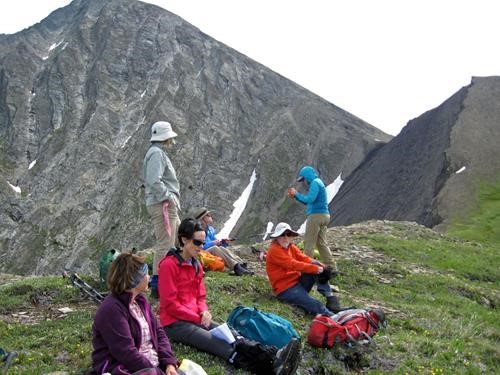 Rest stop after a bit of a grind on an alternate Mount Chester approach