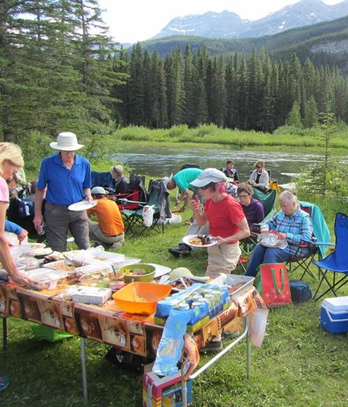 Fine dining at the barbeque in Kananaskis