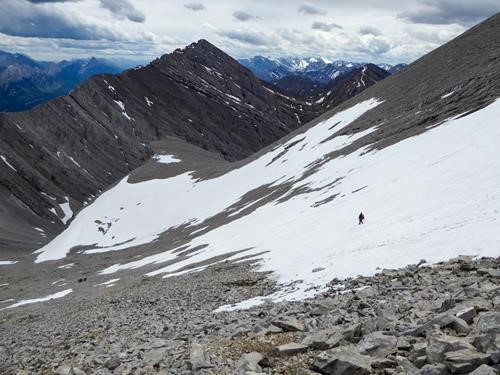 Bill descending James Walker's southeast snow slope.