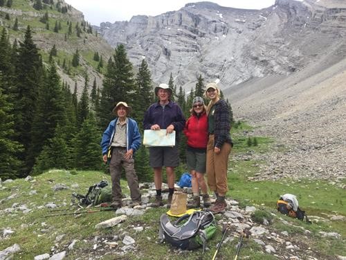 A wonderful lunch group with John showing our location.