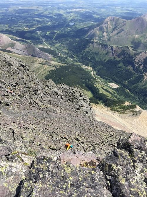 {212 d mu} just below the summit block