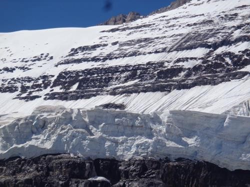 Hanging glacier at end of hike into Plain of Six Glaciers. By Gem Tek maps this is called Victoria Glacier I believe.