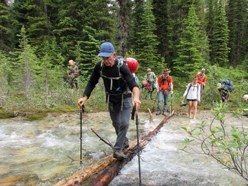 Bruce navigating one of two unnecessary creek crossings
