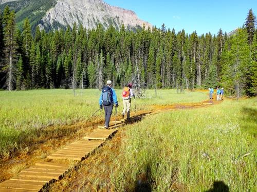 On the boardwalk through the ochre paint pots.