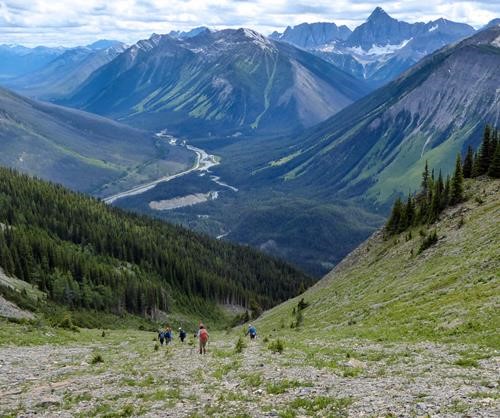 Heading down to the point where the gully splits in two.