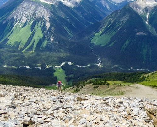 Suzy making her way up the slope.