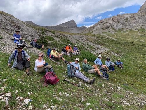 Rest stop with our achieved destination in distance