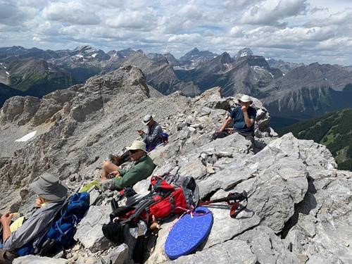 The reward: the view from the top with Mt Assiniboine in centre-right distance