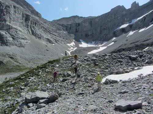 Wandering across the alpine terrain near the 3rd Memorial Lake