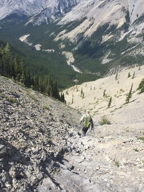 Starting our descent down the NW drainage