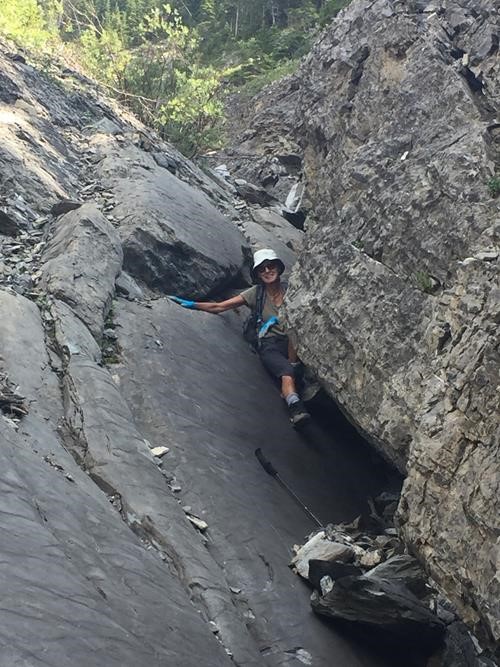 Inge undaunted by tricky sections lower down