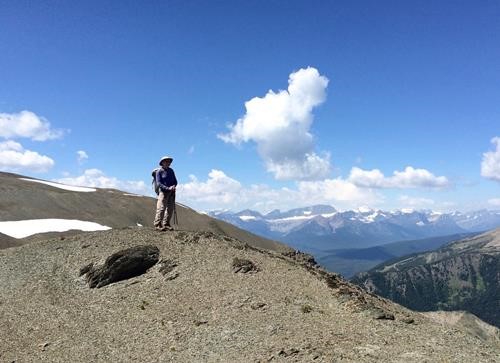 David contemplating the glorious views across the ridge between Purple Peak and Lipalian
