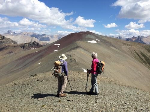 Looking back towards Purple Peak at the rock patterns as we near the final Lipalian Ridge walk