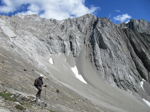 Simon heading back down to the hanging valley