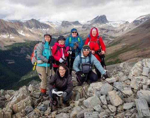 Ramblers on the high point of the north ridge. 