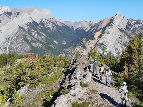 Hiking along the ridge top