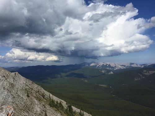 Storm clouds building over Moose Mountain
