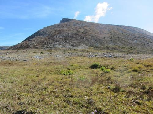 Long slope up to false summit of Cirque Peak West