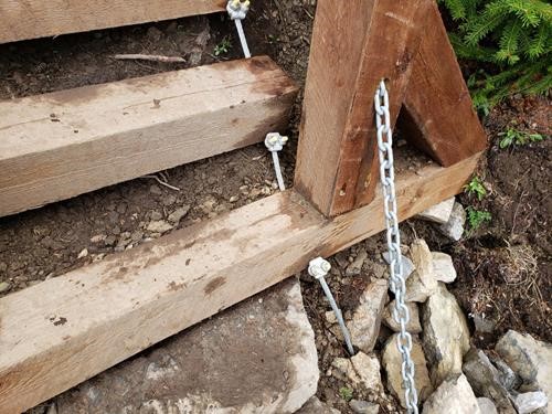 Construction detail on cable steps