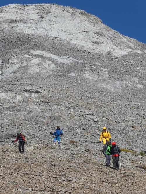 Coming down from the summit