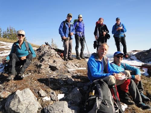 Ramblers take a break on Wind Ridge