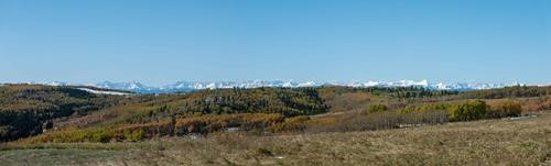 Cross Conservation Area autumn colours and view on the Front Ranges