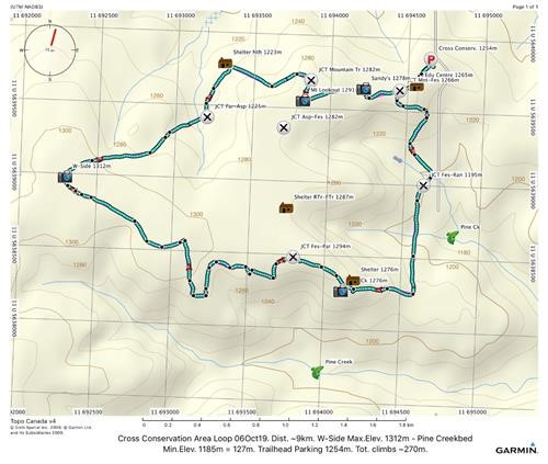 Cross Conservation Area, Paradise Trail Loop - GPS map (06Oct19)