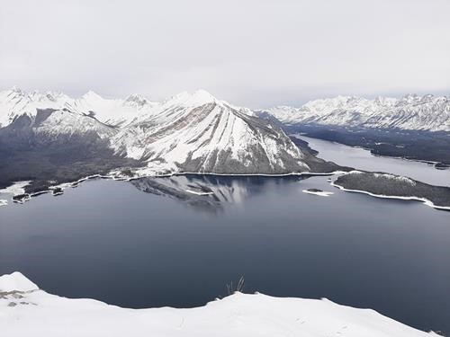 View of Upper and Lower Kananaskis Lakes.