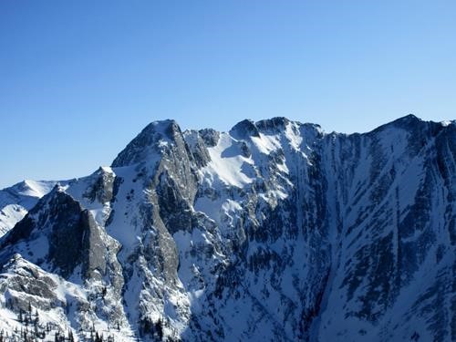 Looking South from the summit towards Kananaskis Peak
