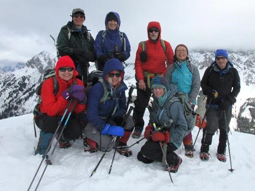 Ramblers on the summit of Mount Roberta