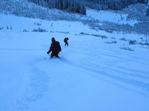 Chip, Kirsten,Arnold farming the slope