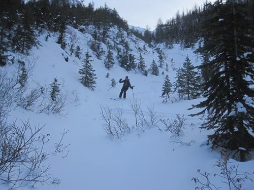 The gully looks better but still rocks just below the surface
