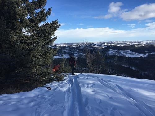Lunch spot with view North, including Calgary