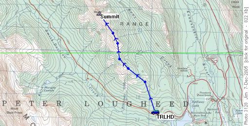 Mount Kent-Kent Ridge Snowshoe Route, 2005-12-10