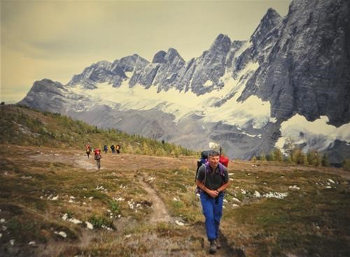{366 David Neame} approaches Numa Pass, BC