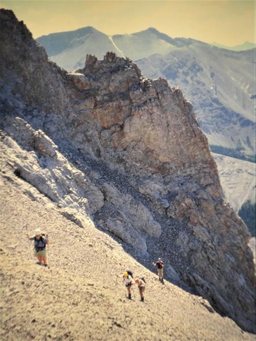 Ramblers rejoin the apex of Compression Ridge