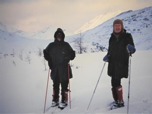 {314 Gail Desmoulins} and {265 alistair Desmoulins} on Redoubt Lake digitised slide 2020-05-02