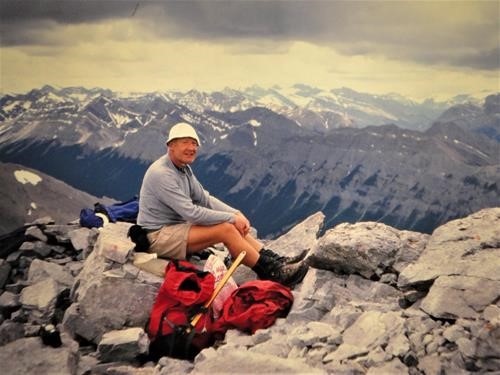Alistair on Mt William Booth from a backpack near the Kootenay PLains Alistair on Mt William Booth from a backpack near the Kootenay PLains