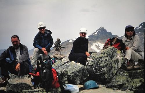 Ramblers on the summit of Mt. Schaeffer during 50th Anniversary trip to Lake O'Hara
