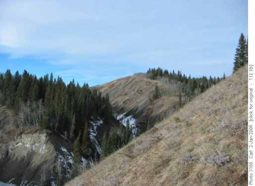 Long Prairie Hill rises above canyon