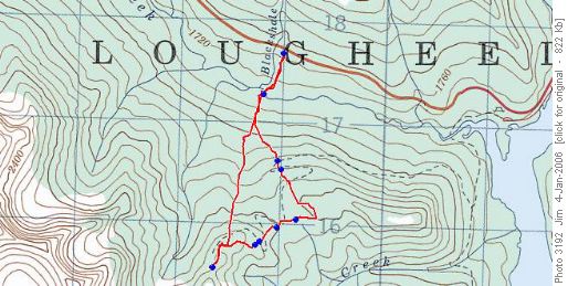 Gypsum Mines Off-trail Snowshoe Route
