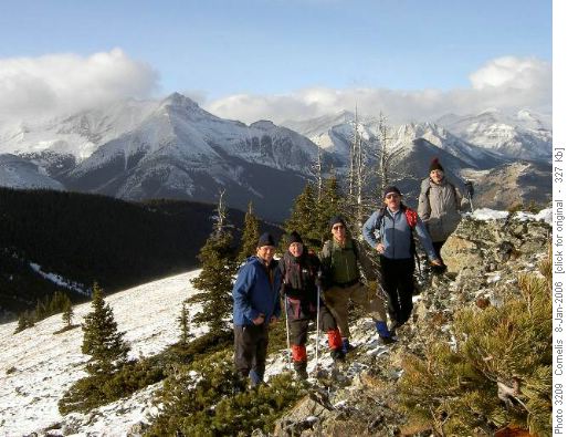 Cornelis, Bernie, John, Carl and Peter on Bull Ck Hills Summit (2179m)