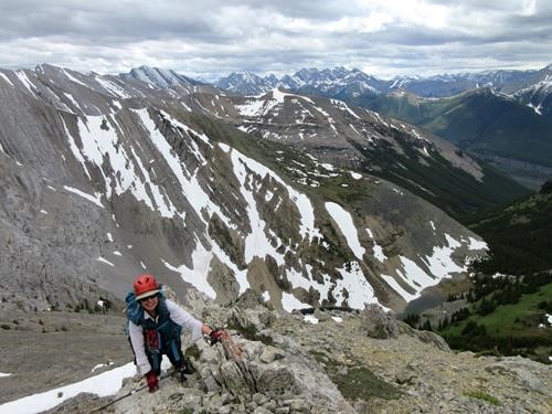 Jeannette on the middle section of Old Baldy Mountain