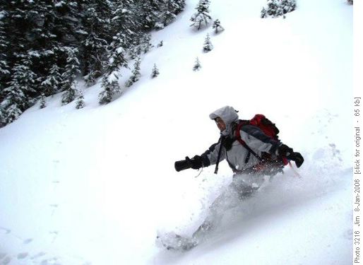 Jerome favours a rapid descent through bottomless French Creek powder.