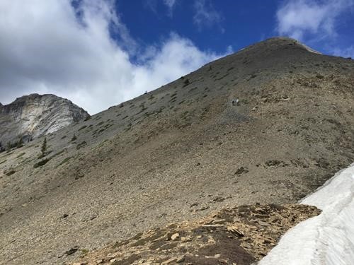 Looking up from the col
