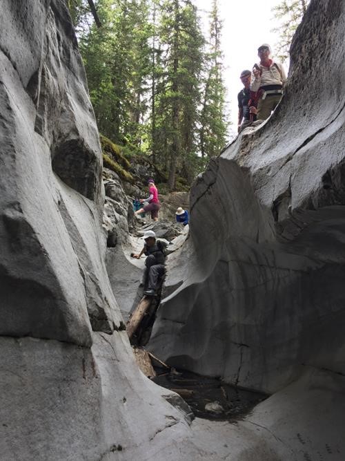 Entering the slot canyon at south end of Nihahi Creek