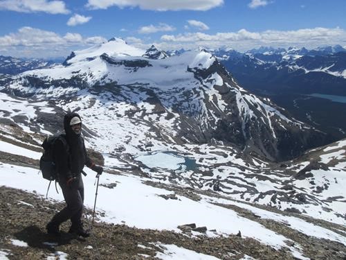 Brian with Noseeum Lake below