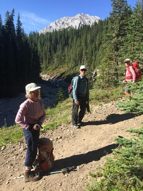 Marianne, Jack, and Alda starting up Junction Creek