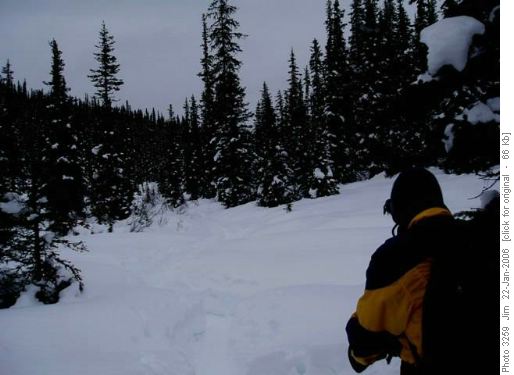 Bill readies himself for the return trip to Twin Lakes trailhead.